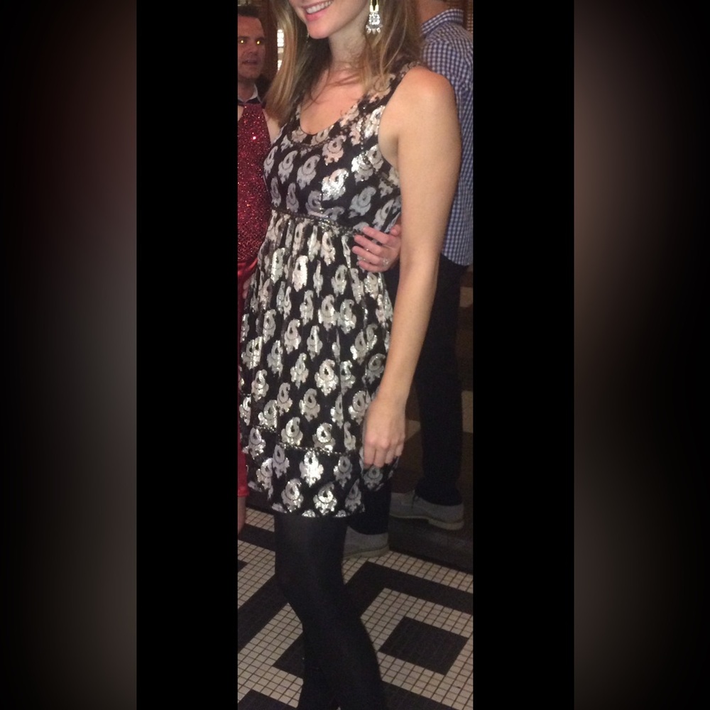 Free People Dress, black and metallic semi-formal, Size 2